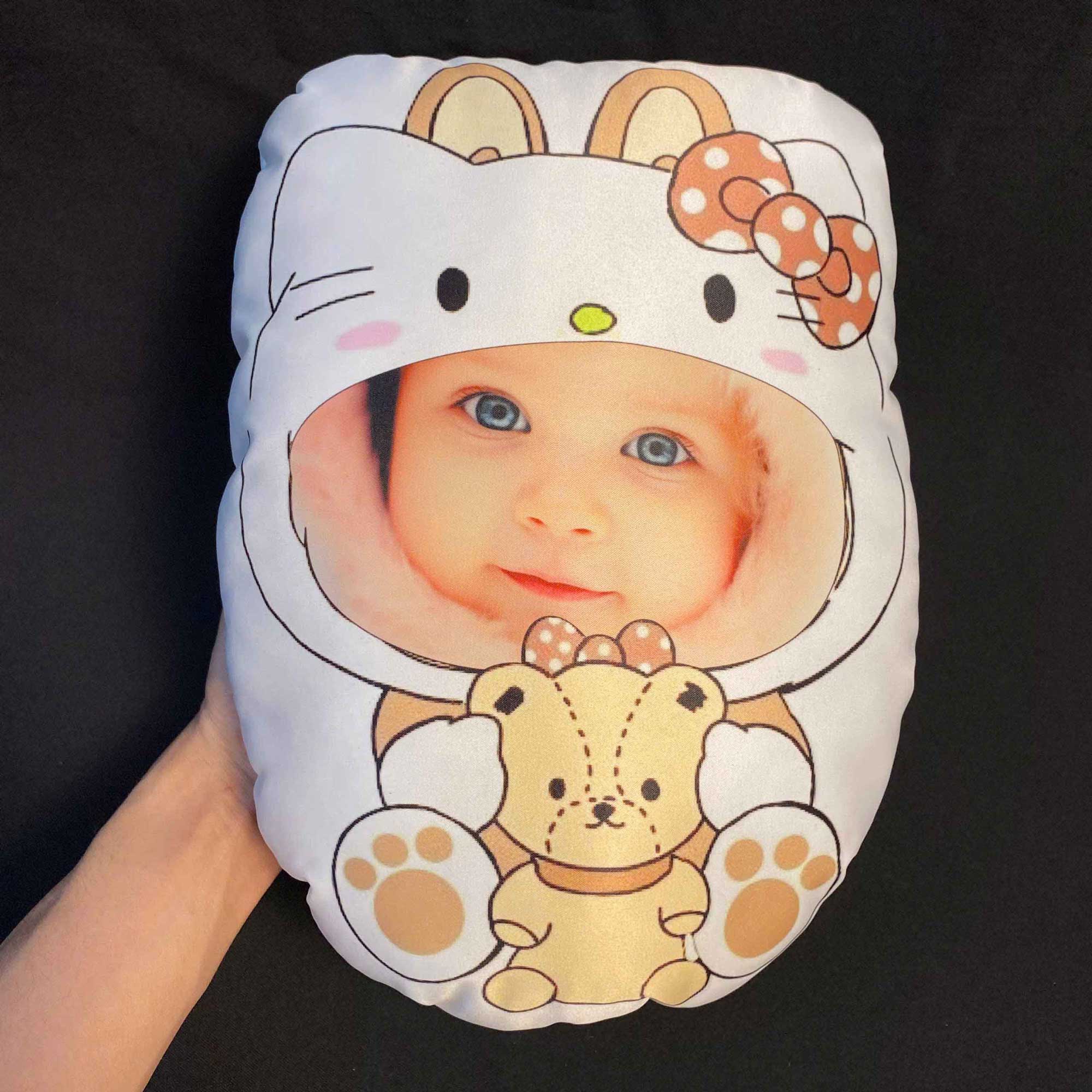 Gối chibi hello kitty ghép mặt