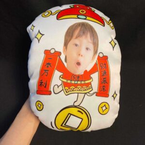 Gối chibi thần tài ghép mặt